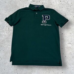 Polo Ralph Lauren Navy/Green 'P' Classic Fit Polo Size Small